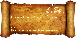 Lumnitzer Szultána névjegykártya